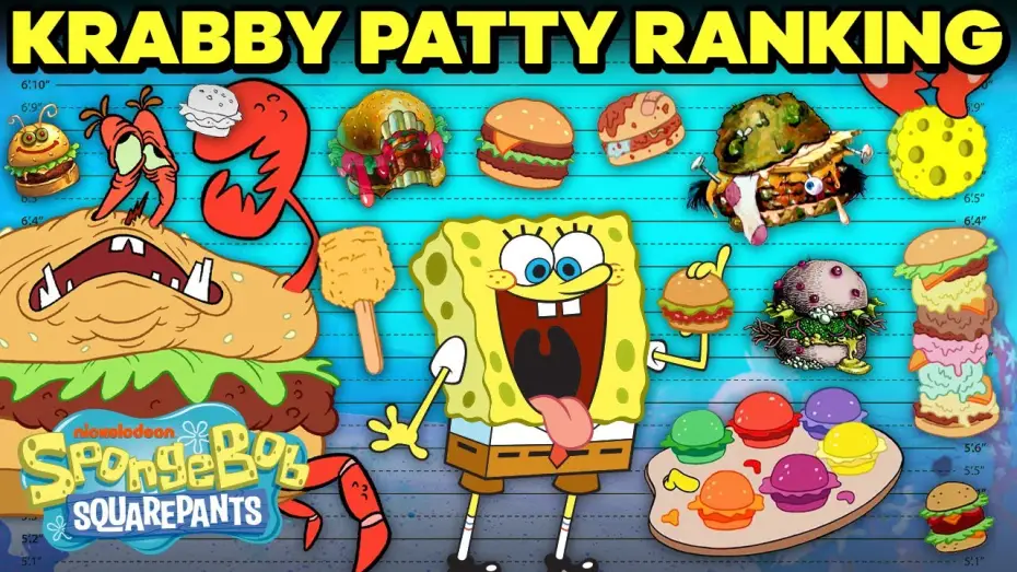 Wideo do serialu SpongeBob Kanciastoporty — Krabby Patties Ranked By Size!