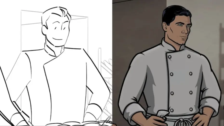 Wideo do serialu Archer — Archer Season 13 Episode 8 Storyboards to Final Product Comparison