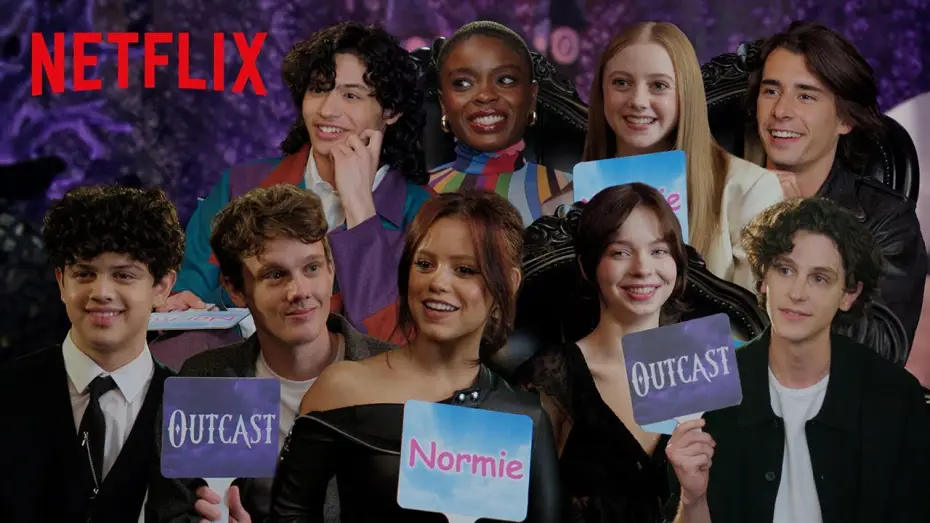 Wideo do serialu Wednesday — The Wednesday Cast Judges Netflix Characters as Outcasts vs. Normies