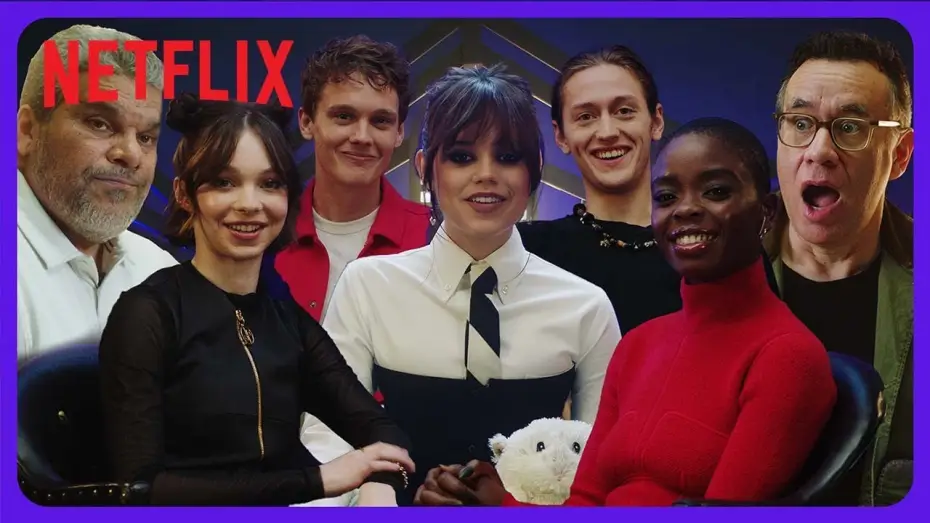 Видео к сериалу Wednesday — The Cast of Wednesday Describes The Show In 15 Seconds