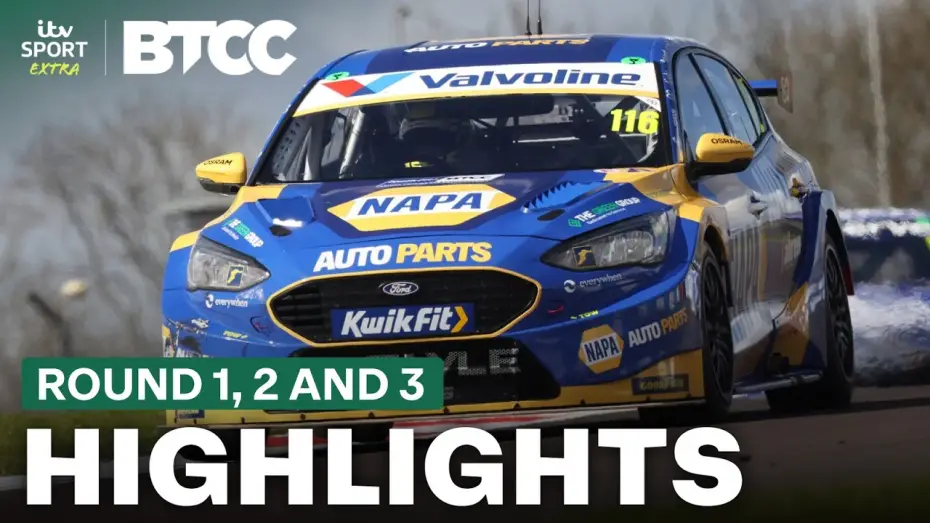 Wideo do serialu British Touring Car Championship Highlights — RACE HIGHLIGHTS: Rd 1,2 & 3 @ Donington Park | ITV Sport x BTCC 2026
