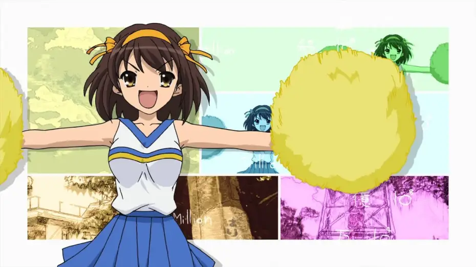 Видео к сериалу Melancholia Haruhi Suzumiyi — Opening 1 | It's an Adventure, Right? Right? - Aya Hirano
