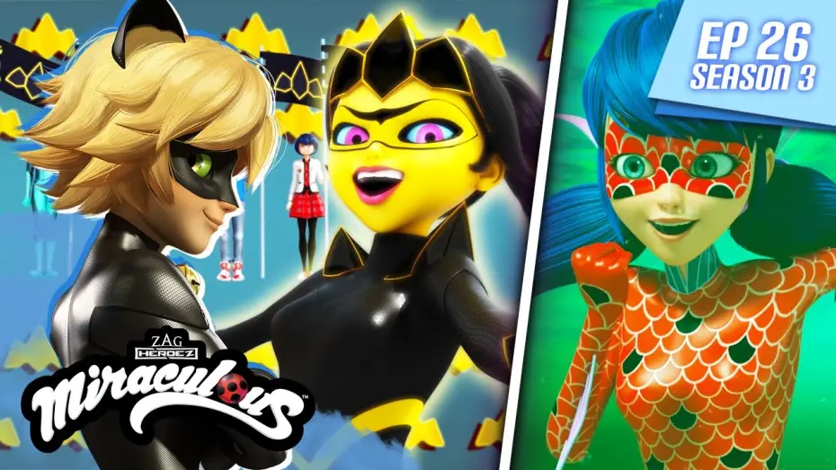 Видео к сериалу Miraculum: Biedronka i Czarny Kot — MIRACULOUS | 🐞 MIRACLE QUEEN (The Battle of the Miraculous) 🐾 | FULL EPISODE ▶️ Season 3 Episode 26
