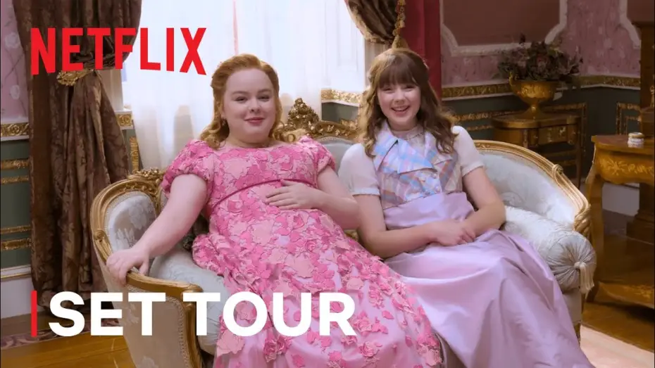Wideo do serialu Bridgertonowie — Season 2 | A Sneak Peek Tour With Nicola Coughlan and Claudia Jessie