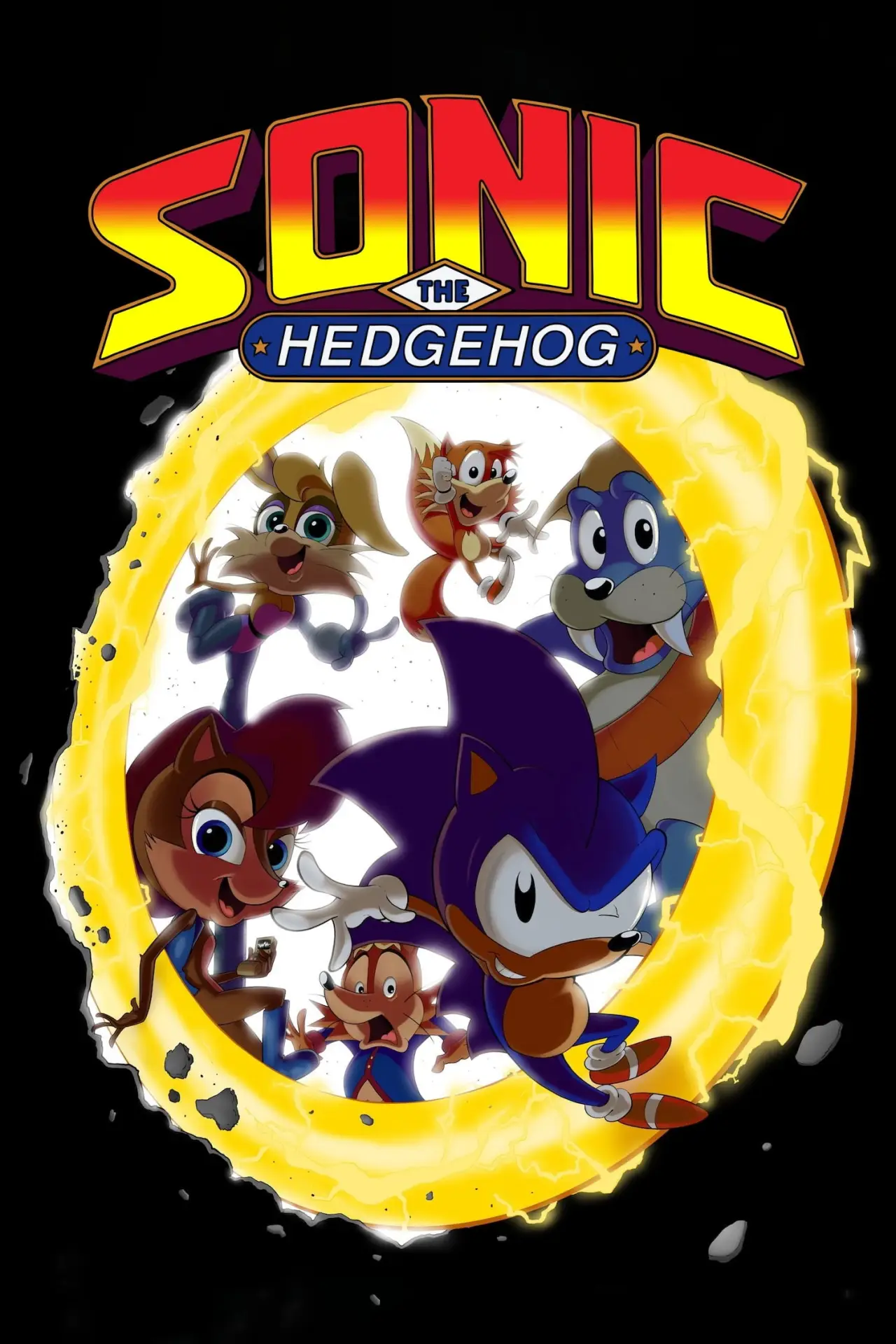 Plakat serialu "Sonic jeż"