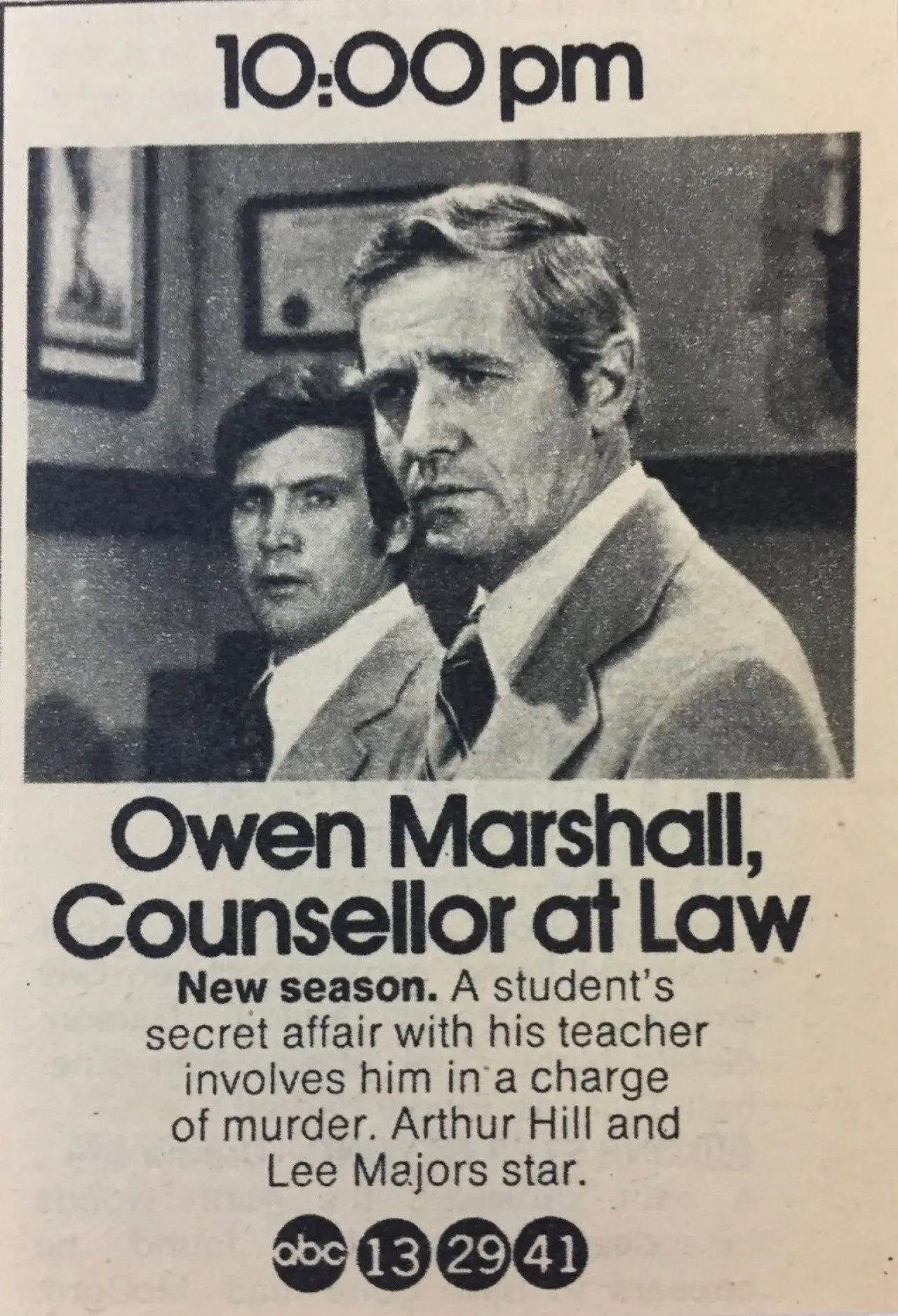 Plakat serialu "Owen Marshall: Counselor at Law"