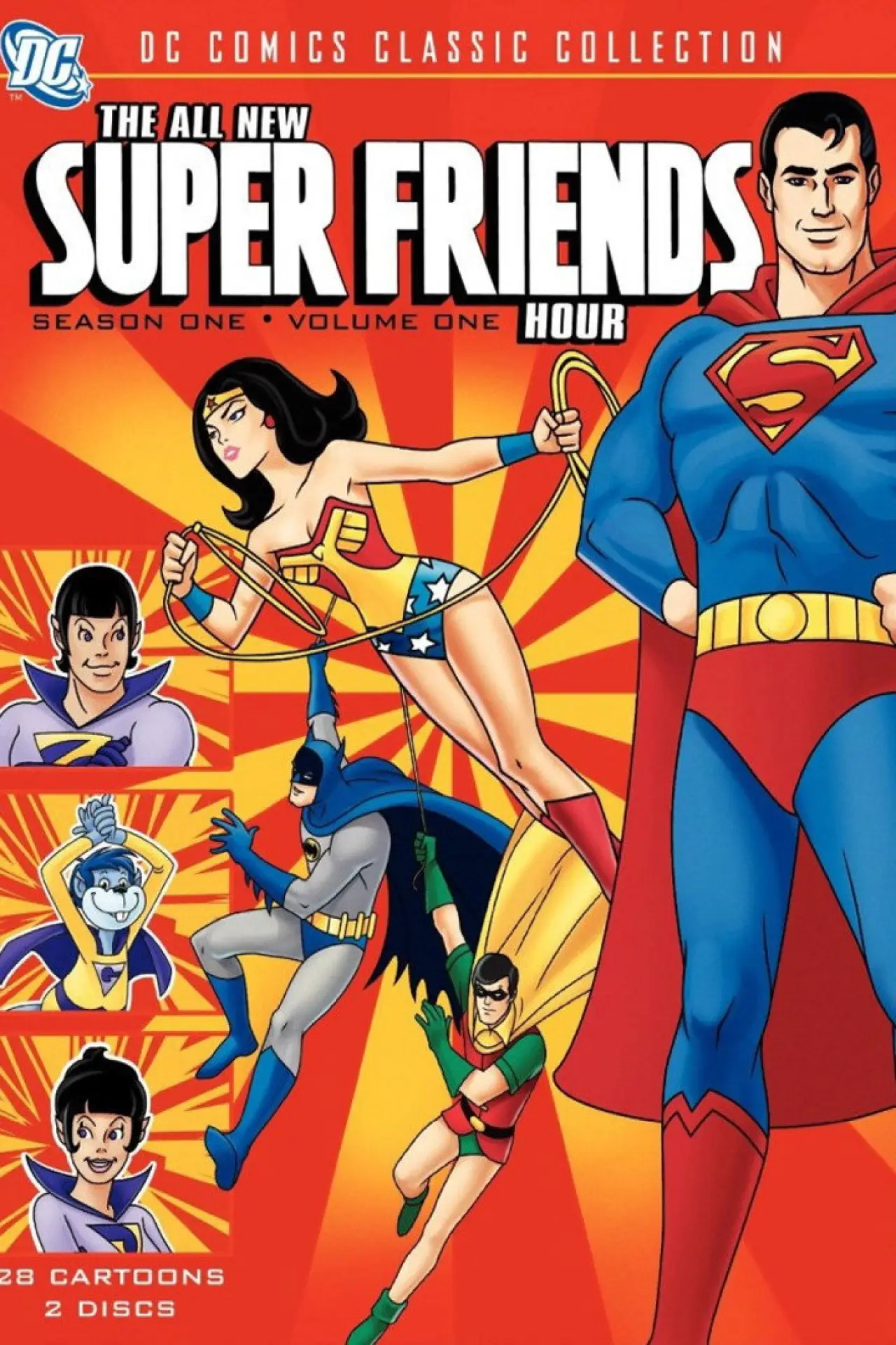 Plakat serialu "Nowa godzina z Super Friends"