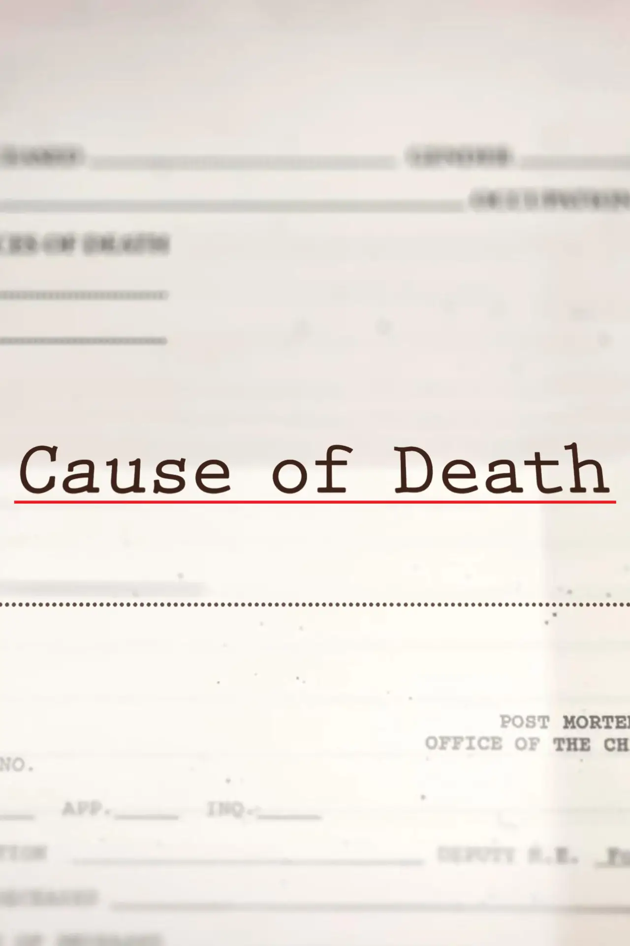 Plakat serialu "Cause of Death"