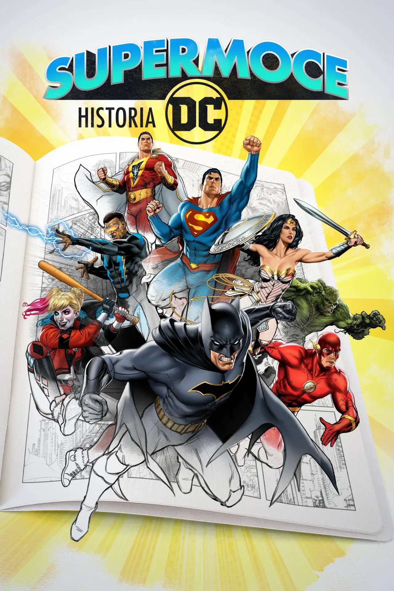 Plakat serialu "Supermoce: Historia DC"