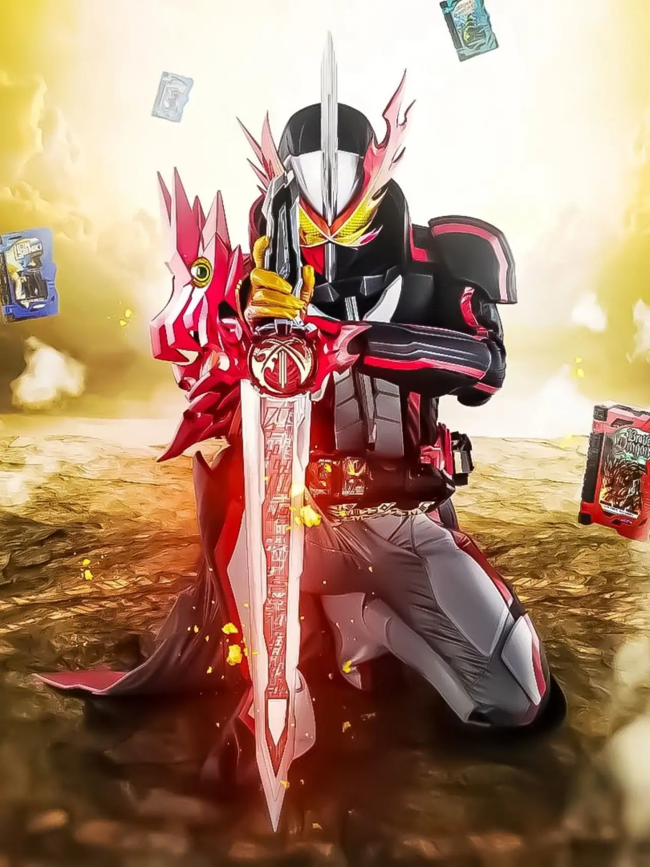 Plakat serialu "Kamen Rider Saber"