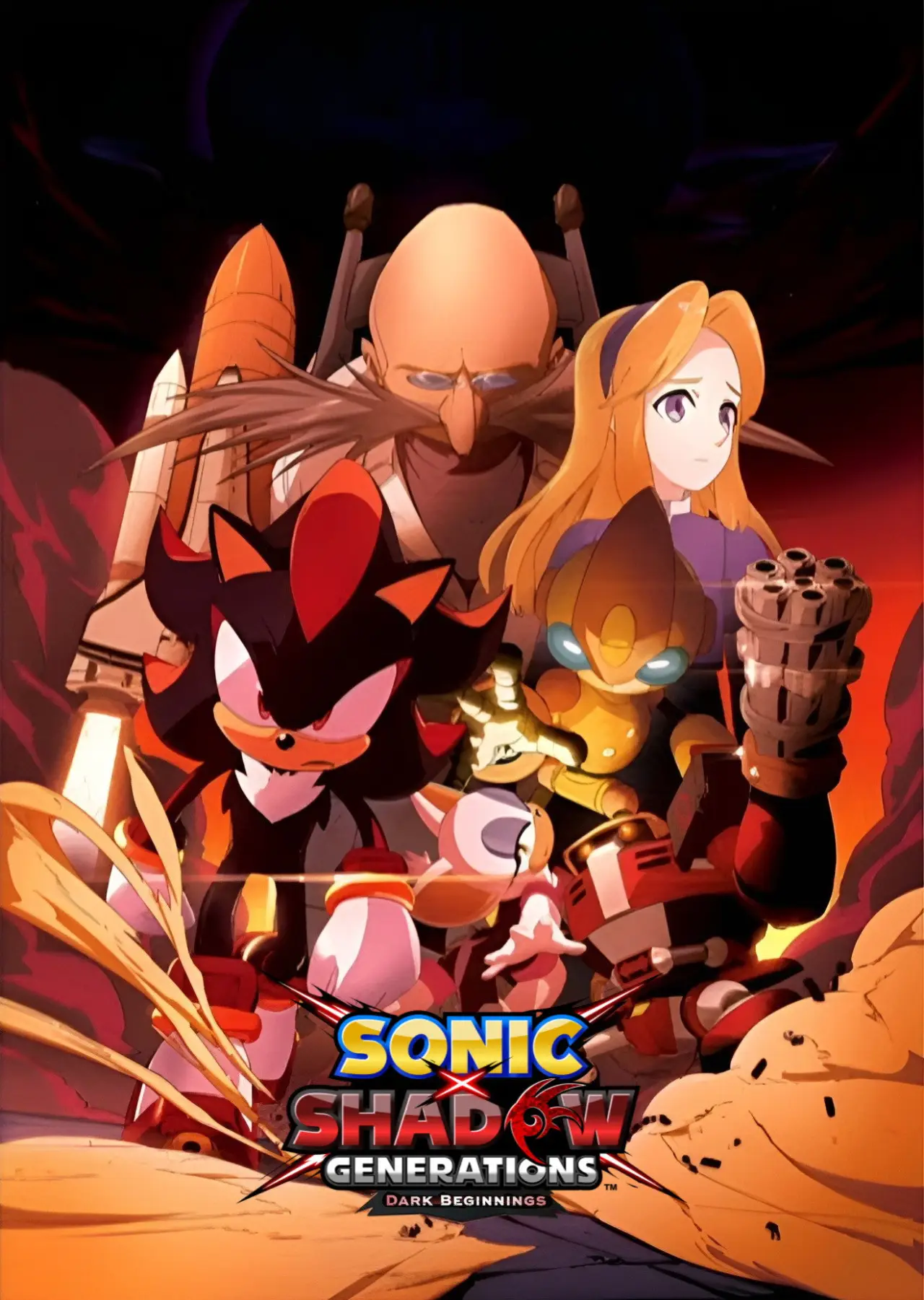 Plakat serialu "Sonic X Shadow Generations: Mroczne początki"