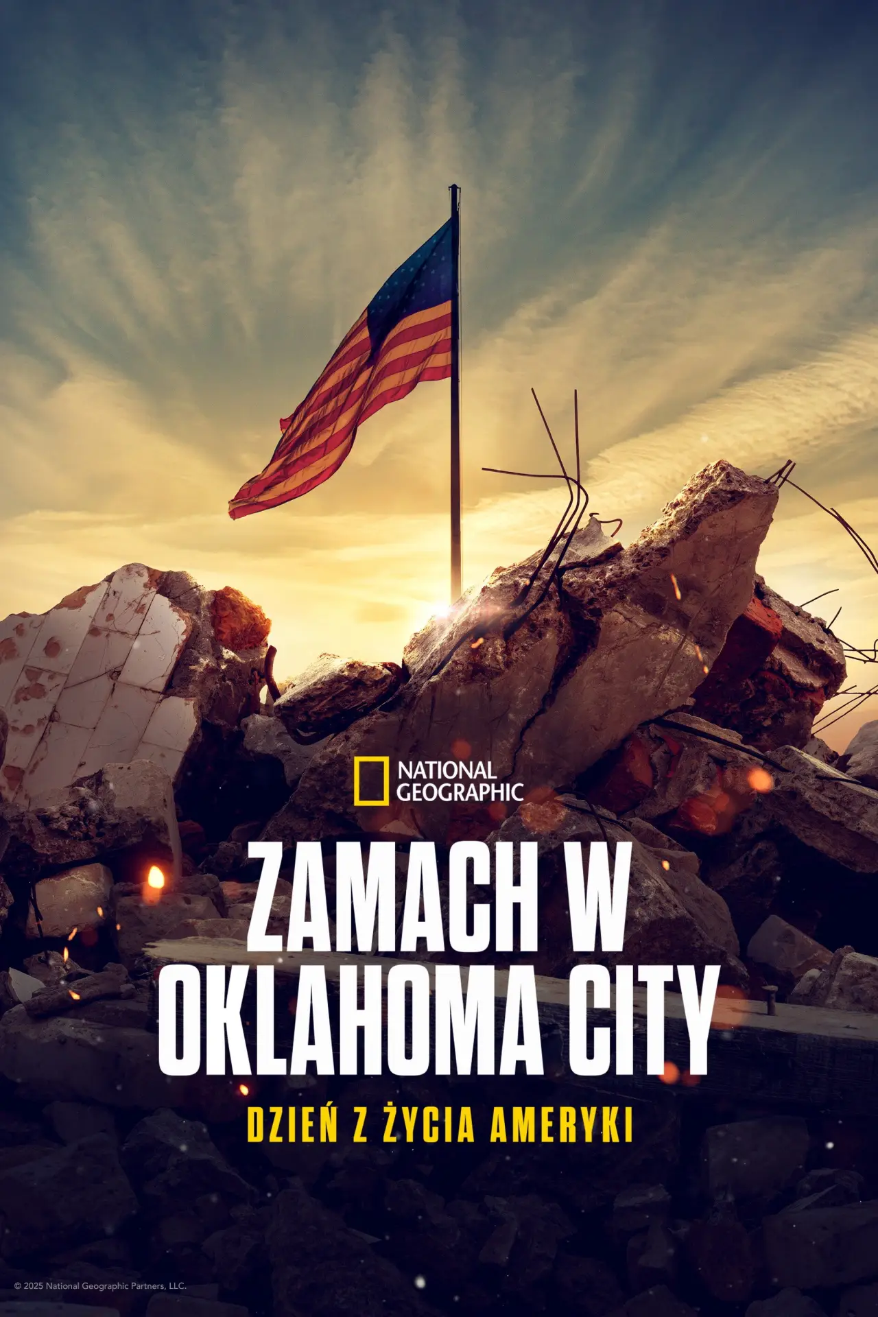 Plakat serialu "Zamach w Oklahoma City: dzień z życia Ameryki"