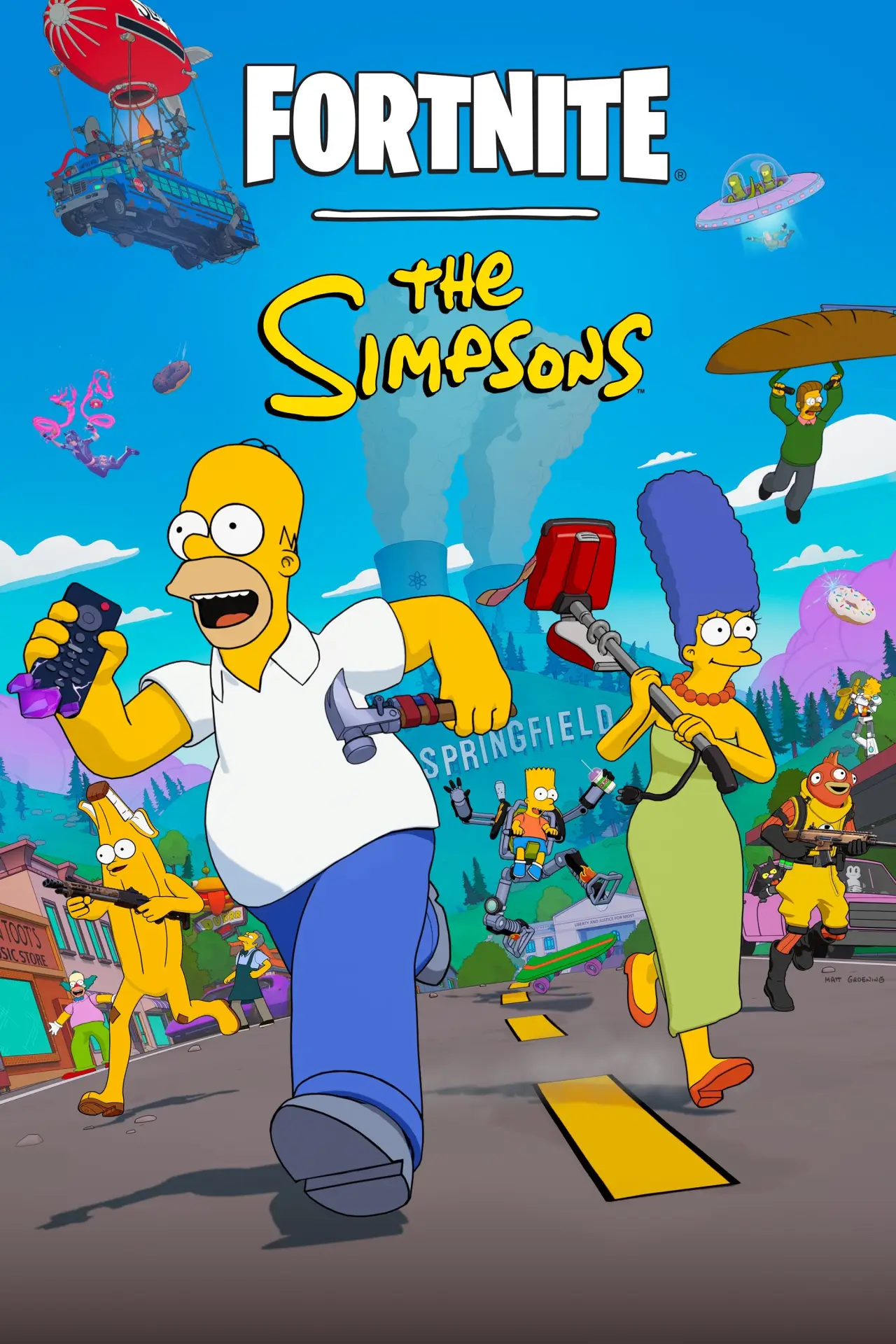 Plakat serialu "Fortnite x The Simpsons"