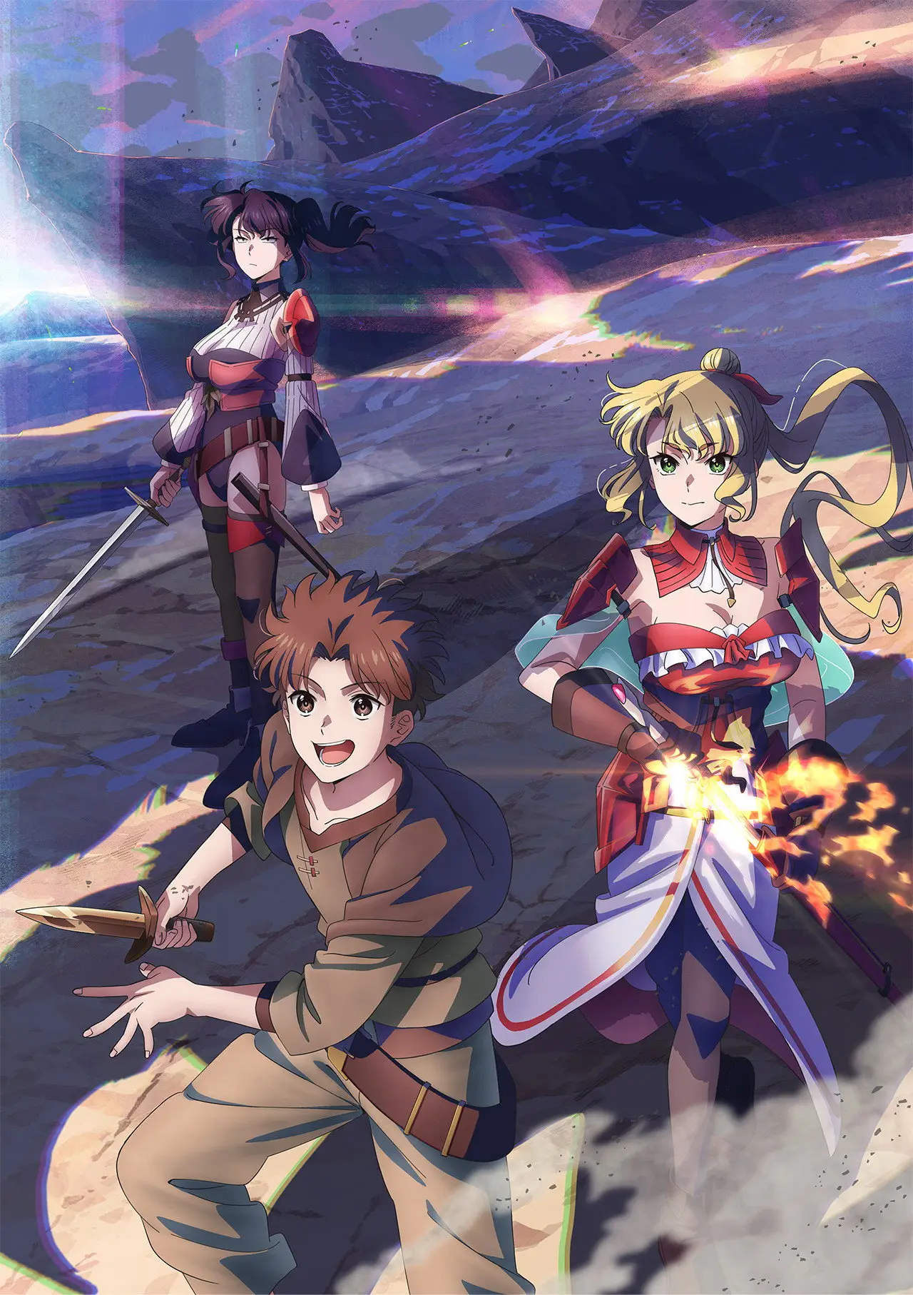 Plakat serialu "追放されたチート付与魔術師は気ままなセカンドライフを謳歌する。 ～俺は武器だけじゃなく、あらゆるものに『強化ポイント』を付与できるし、俺の意思でいつでも効果を解除できるけど、残った人たち大丈夫？～"