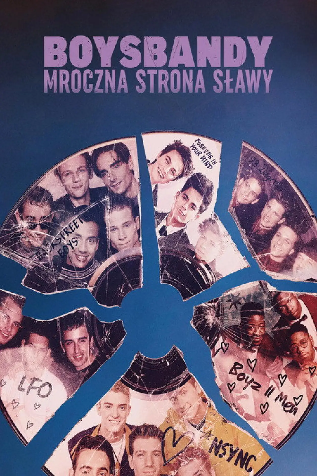 Plakat serialu "Boysbandy: mroczna strona sławy"