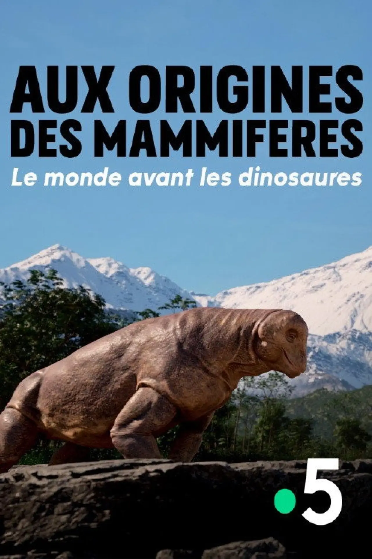 Plakat serialu "Aux Origines des mammifères : le monde avant les dinosaures"