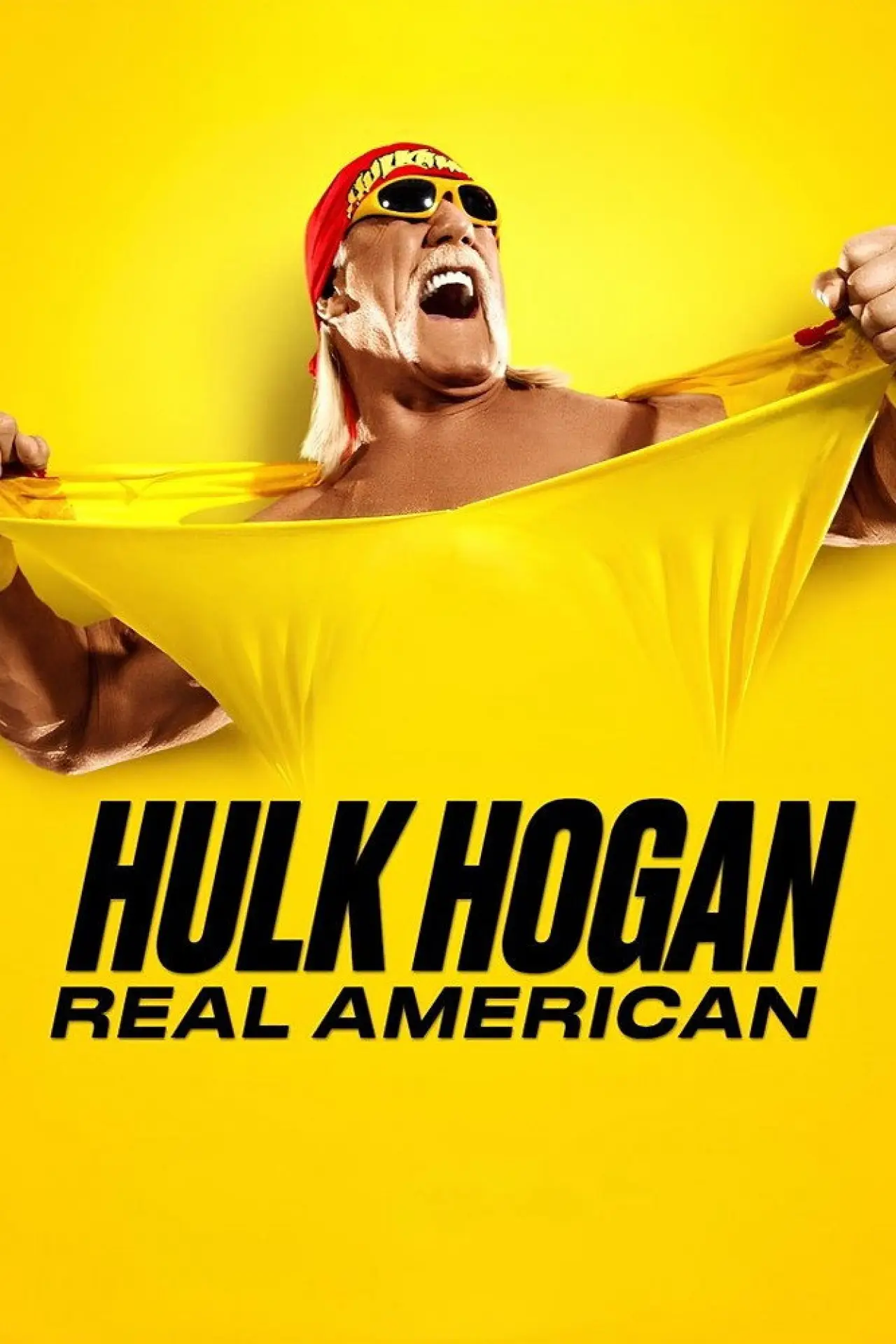 Plakat serialu "Hulk Hogan: Amerykanin z krwi i kości"
