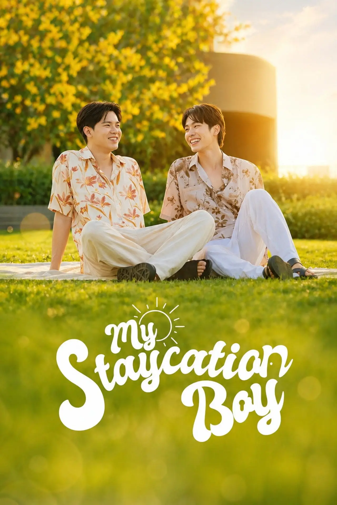 Plakat serialu "Mój chłopak na staycation"