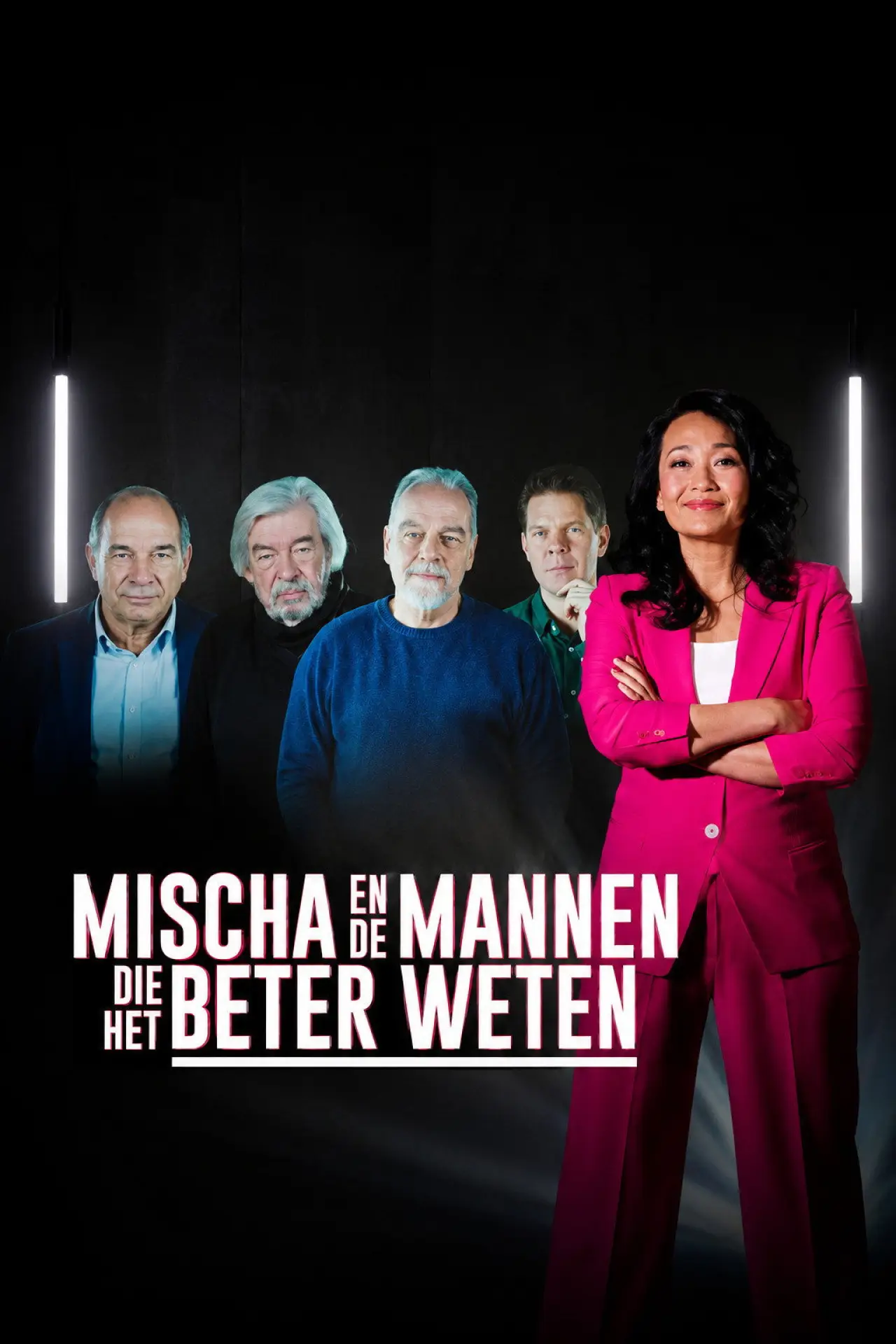 Plakat serialu "Mischa en de Mannen die het Beter Weten"
