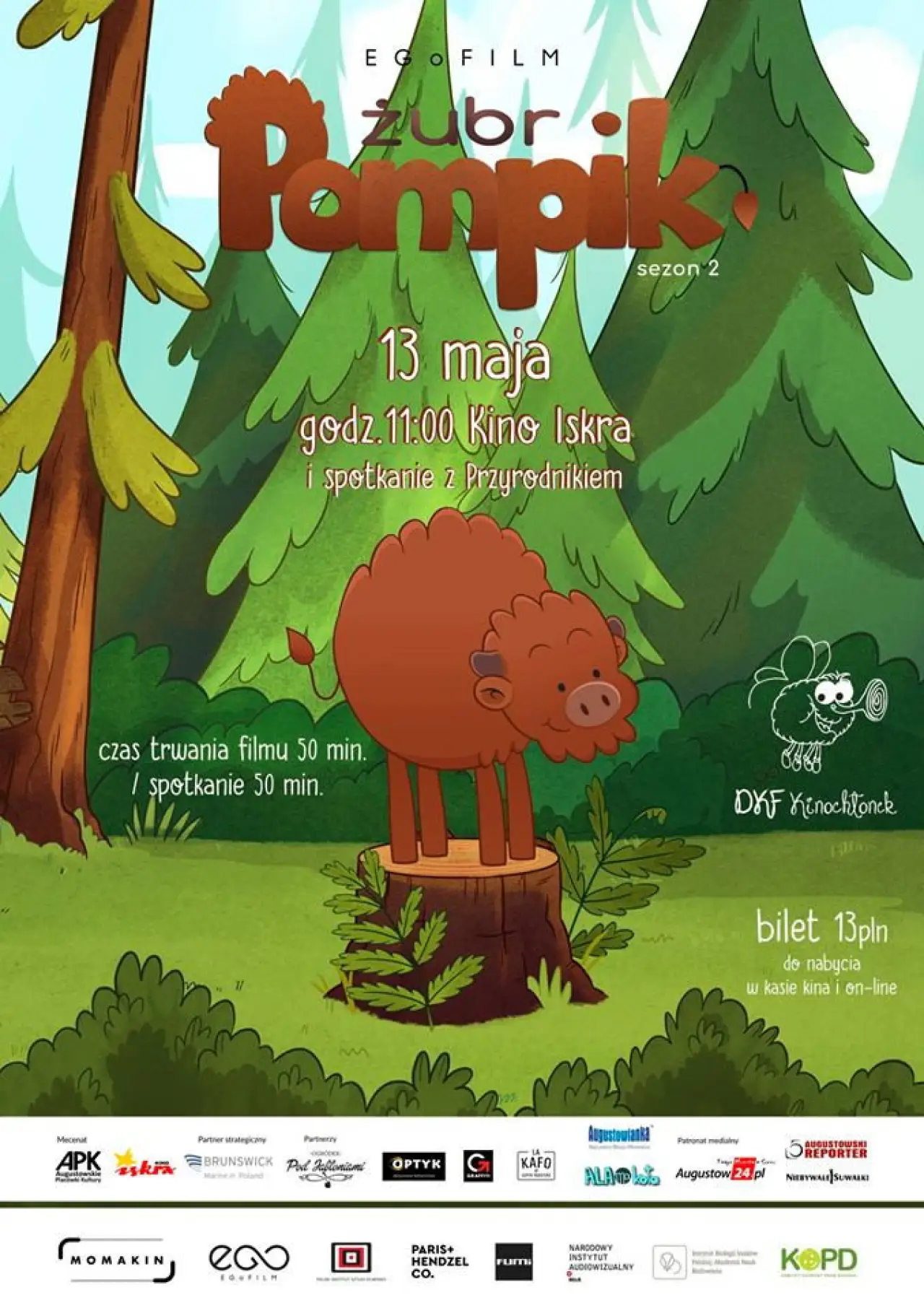 Plakat serialu "Żubr Pompik"