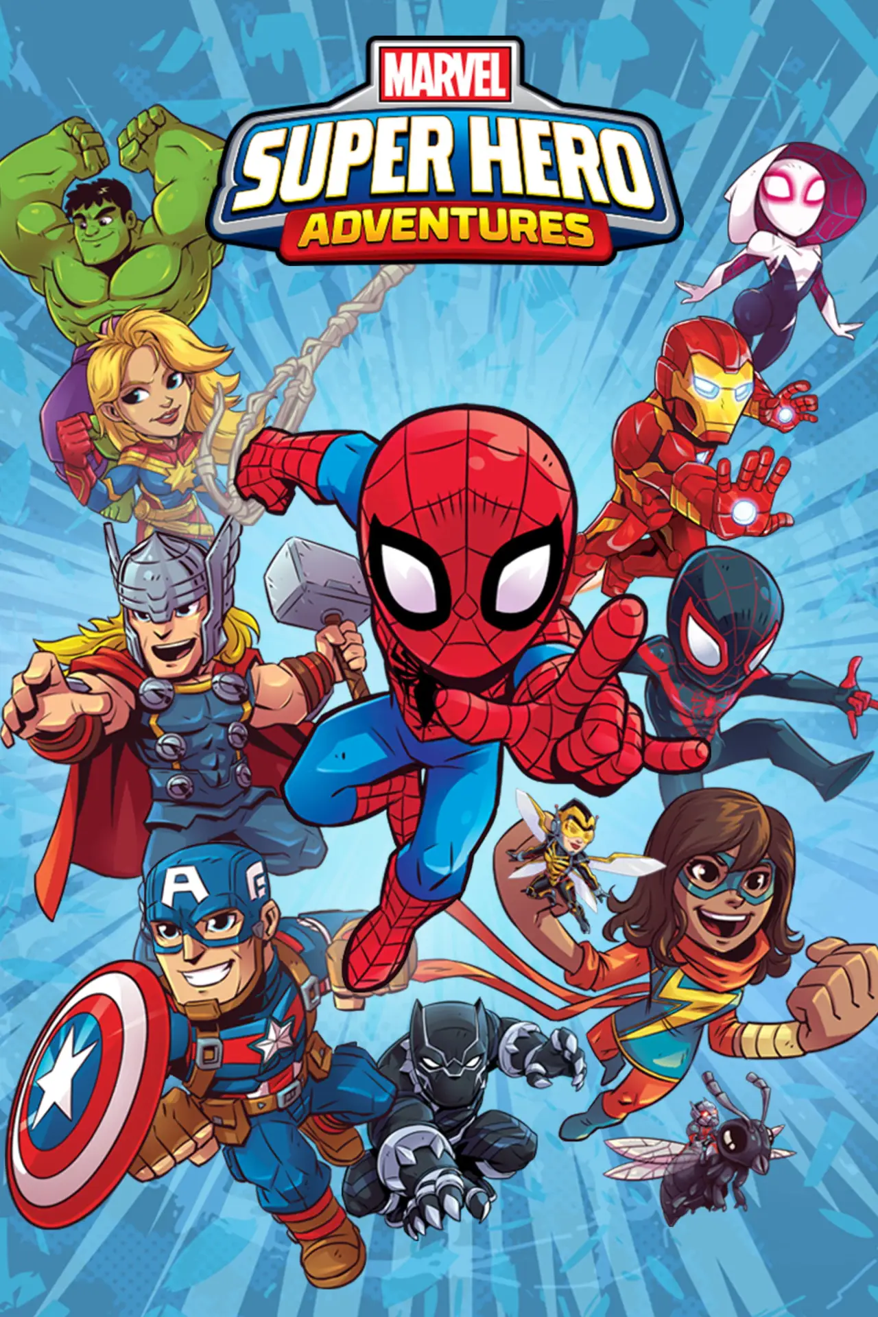 Plakat serialu "Przygody superbohaterów Marvela"