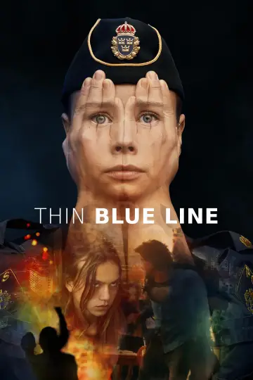 Cienka niebieska linia plakat